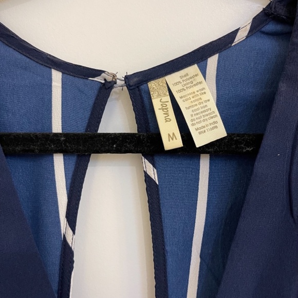 Navy & White Striped Romper - Picture 2 of 4